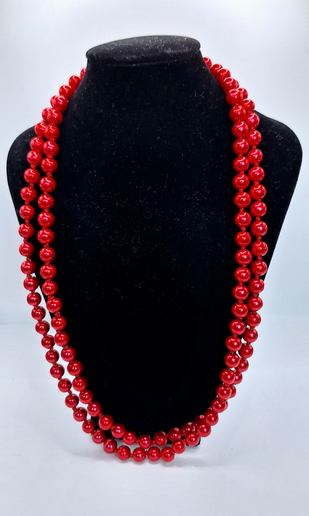 Бусы красные жемчужные