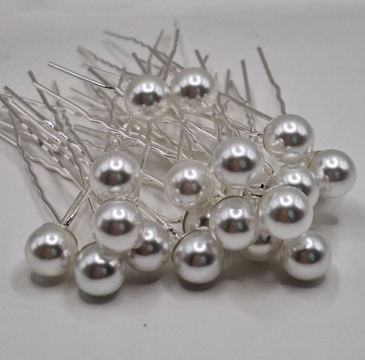 шпильки(10шт) бусина 1см белые