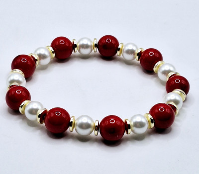 браслет из коралла и жемчуга майорки