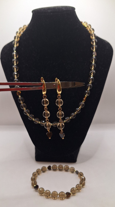 комплект из дымчатого кварца