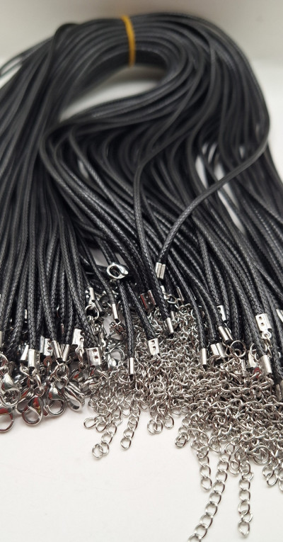 шнурок вощеный черный(70см) 100шт ручная работа